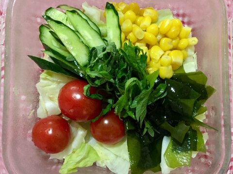 大葉入り野菜サラダ☆レモンポン酢風味♪